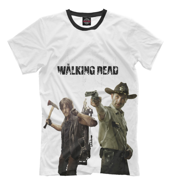 Мужская футболка с изображением Daryl&Rick цвета Молочно-белый