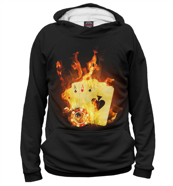 Женское худи с изображением Карты в огне цвета Белый