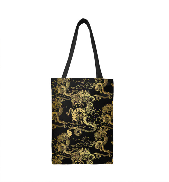 Сумка-шоппер с изображением Золотые драконы цвета 