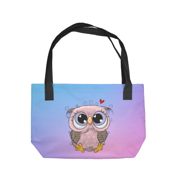 Пляжная сумка с изображением Маленький совенок цвета 