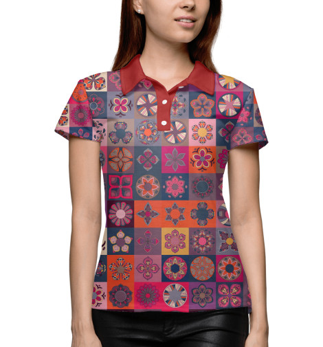 

Поло Print Bar, Белый, Цветочные лоскуты