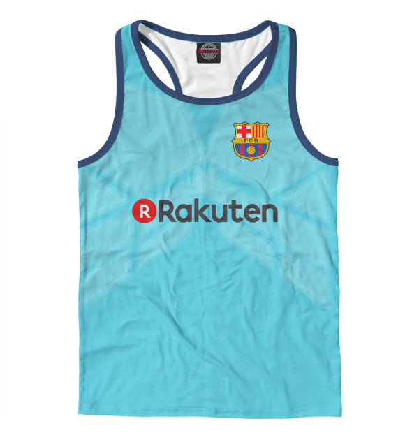 Мужская майка-борцовка с изображением Барселона Форма Гостевая 17/18 цвета Белый