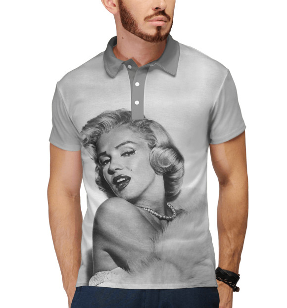 Мужское поло с изображением Marilyn Monroe цвета Белый