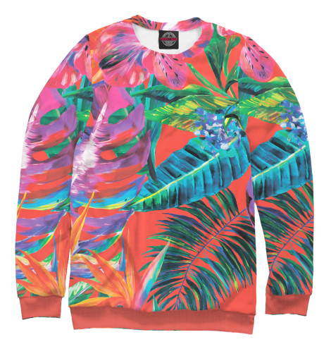 

Свитшоты Print Bar, Белый, Экзотические листья