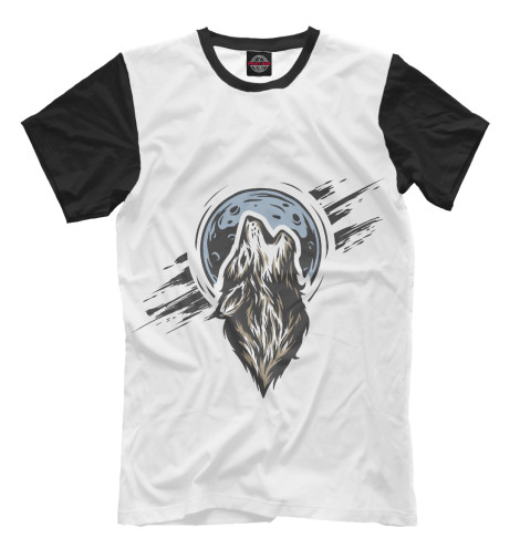 

Футболки Print Bar, Молочно-белый, Волк воет