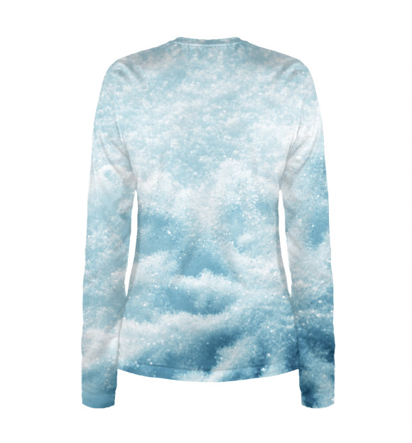 Женский лонгслив с изображением Снежинка цвета Белый