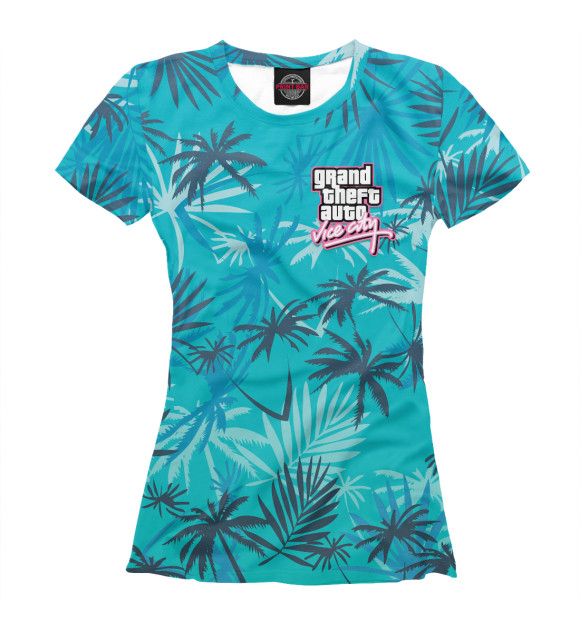 Женская футболка с изображением GTA Vice City style цвета Белый