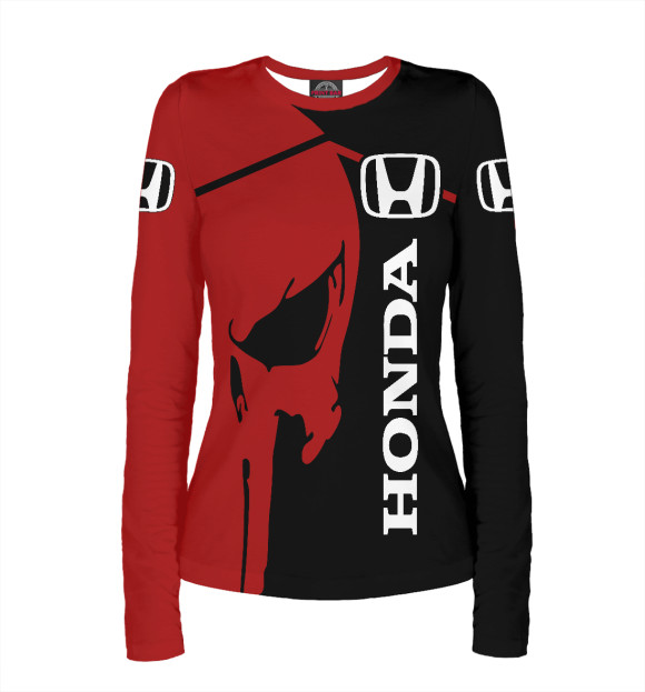 Женский лонгслив с изображением Honda цвета Белый
