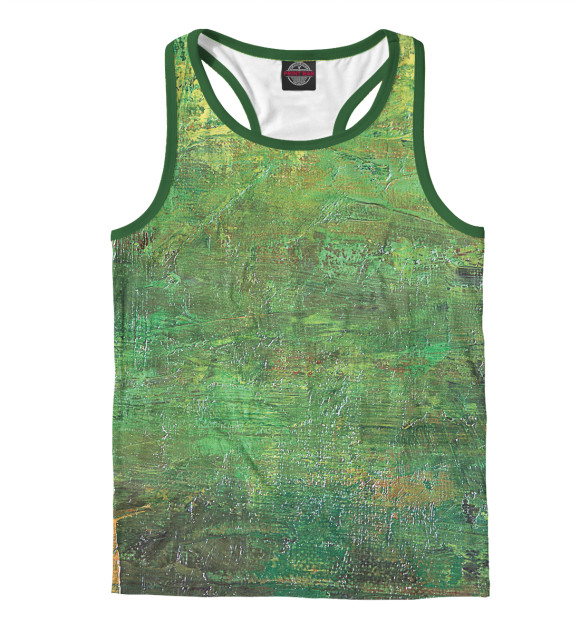 Мужская майка-борцовка с изображением Холст зелень цвета Белый