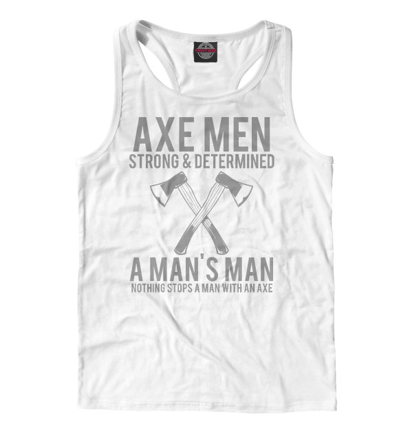 Мужская майка-борцовка с изображением Дровосек цвета Белый