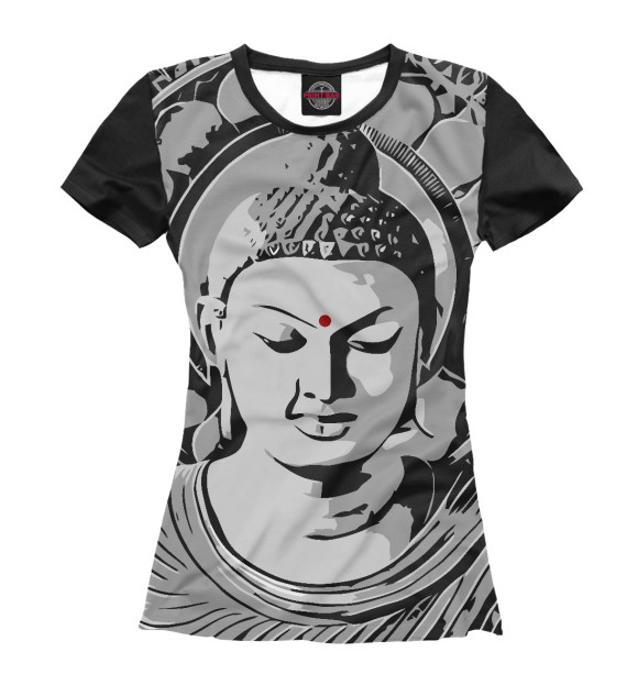 Женская футболка с изображением Buddha цвета Белый