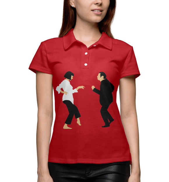 Женское поло с изображением Pulp Fiction цвета Белый