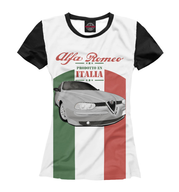 Женская футболка с изображением Alfa Romeo цвета Белый