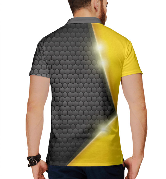 Мужское поло с изображением Карбон Додж цвета Белый