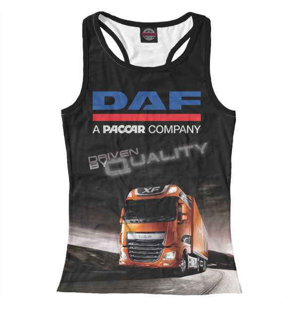 Женская майка-борцовка с изображением DAF - Driven By Quality цвета Белый