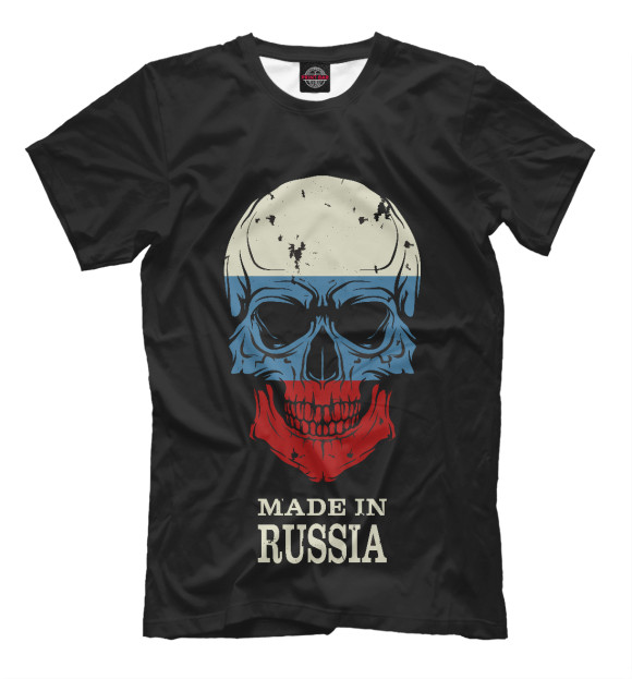 Мужская футболка с изображением Made in Russia цвета Черный
