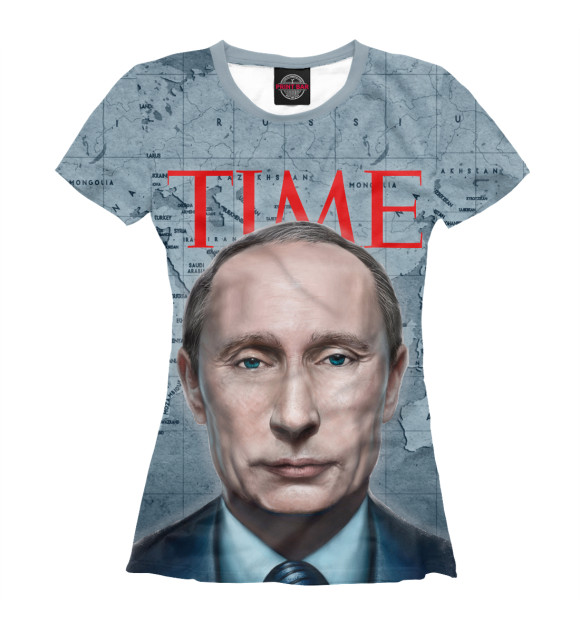 Женская футболка с изображением Путин цвета Белый