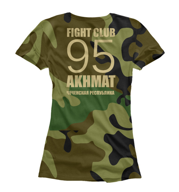 Женская футболка с изображением Akhmat Fight Club цвета Белый
