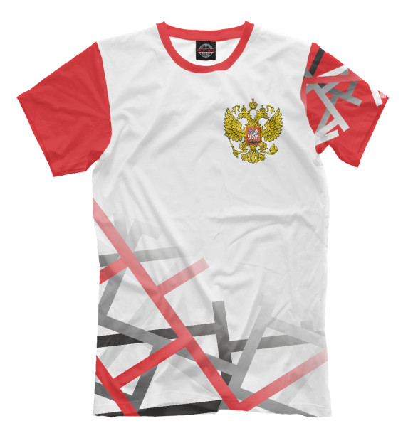 Мужская футболка с изображением Символика РФ цвета Молочно-белый