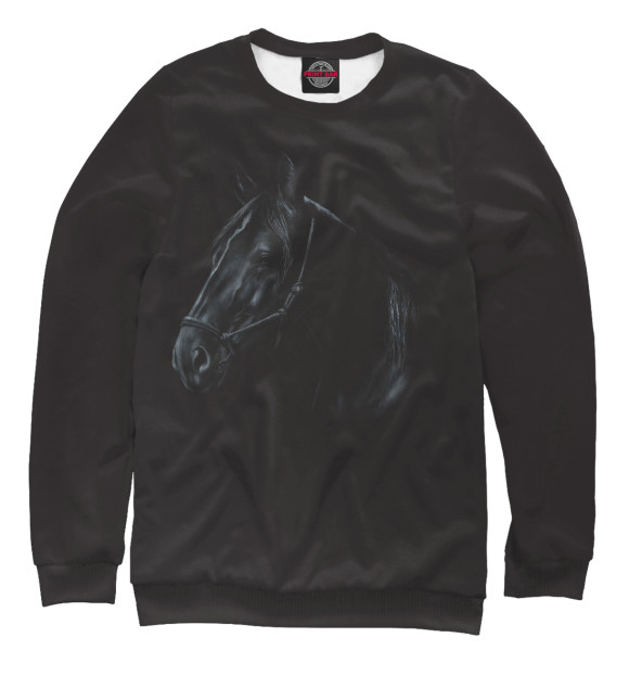 Свитшот для девочек с изображением Black Horse цвета Белый