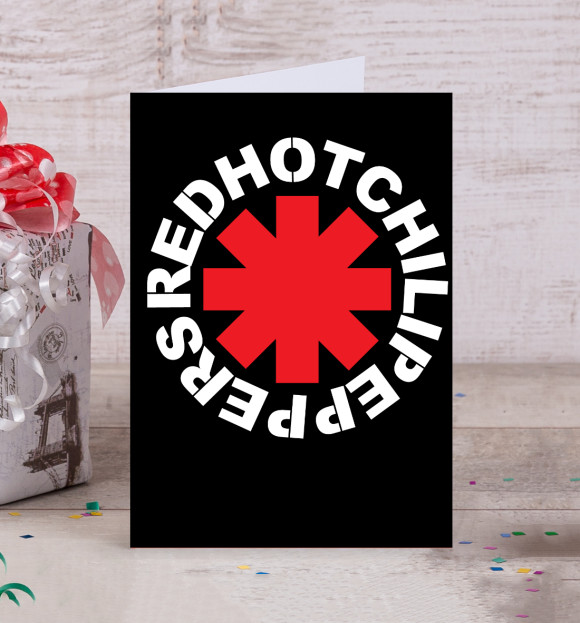 Открытка с изображением Red Hot Chili Peppers цвета Белый