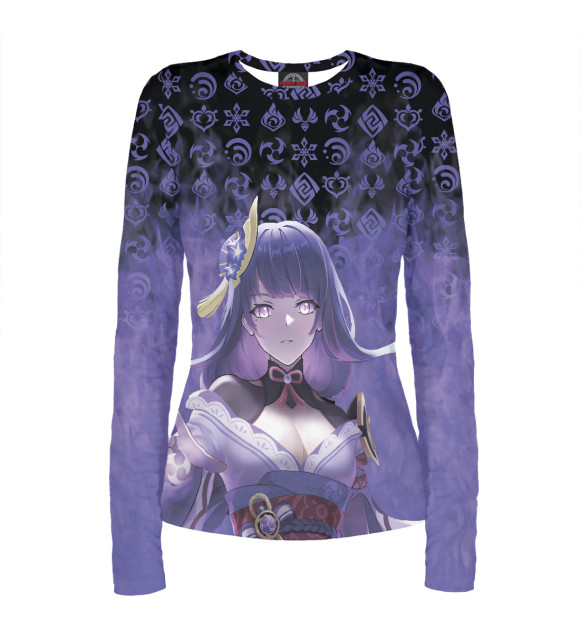 Женский лонгслив с изображением Genshin Impact цвета Белый