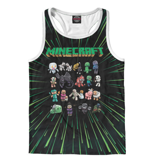 Мужская майка-борцовка с изображением Майнкрафт цвета Белый