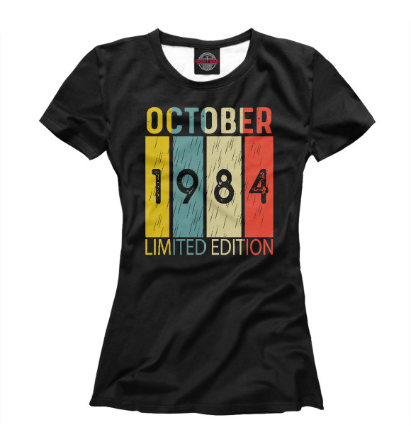 Женская футболка с изображением 1984 - Октябрь (Ограниченный выпуск) цвета Белый