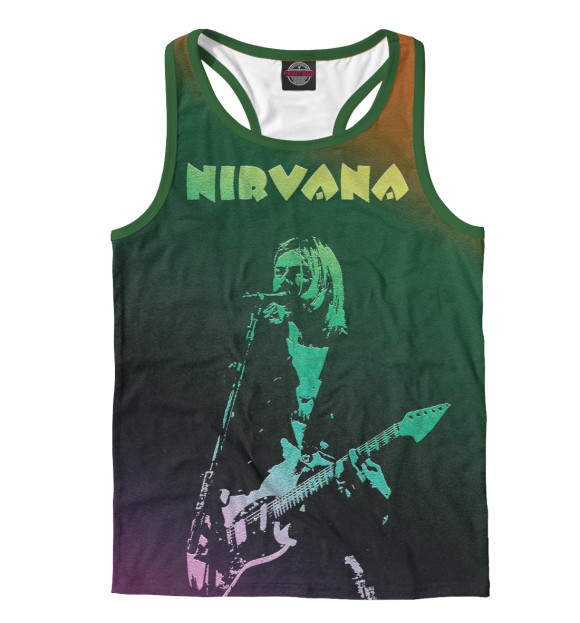 Мужская майка-борцовка с изображением Nirvana цвета Белый