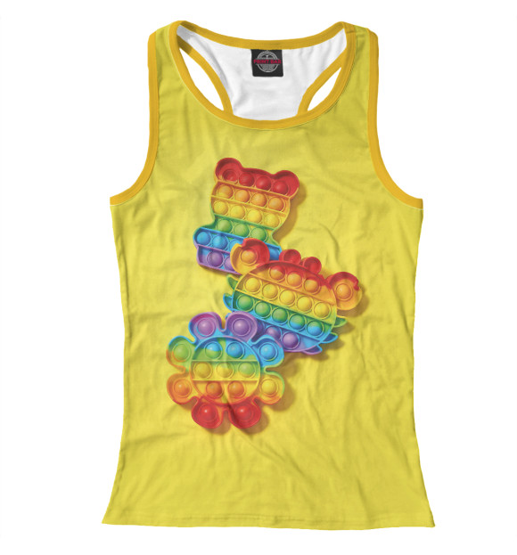 Женская майка-борцовка с изображением Pop it антистресс цвета Белый