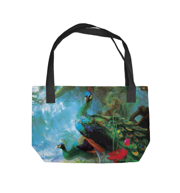 Пляжная сумка с изображением Павлины цвета 