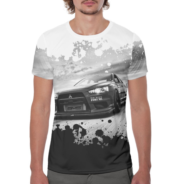 Мужская футболка с изображением Mitsubishi цвета Белый