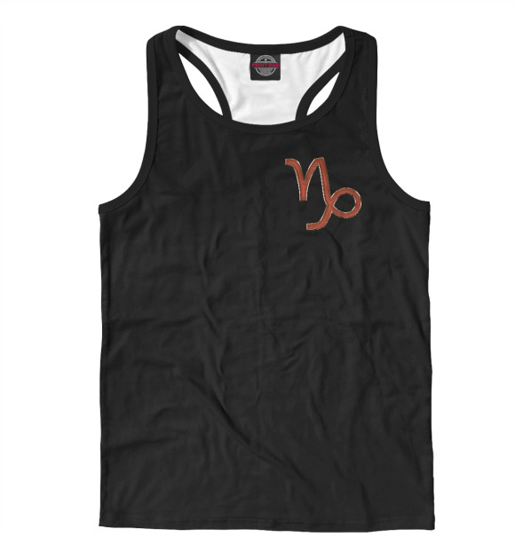 Мужская майка-борцовка с изображением Козерог цвета Белый