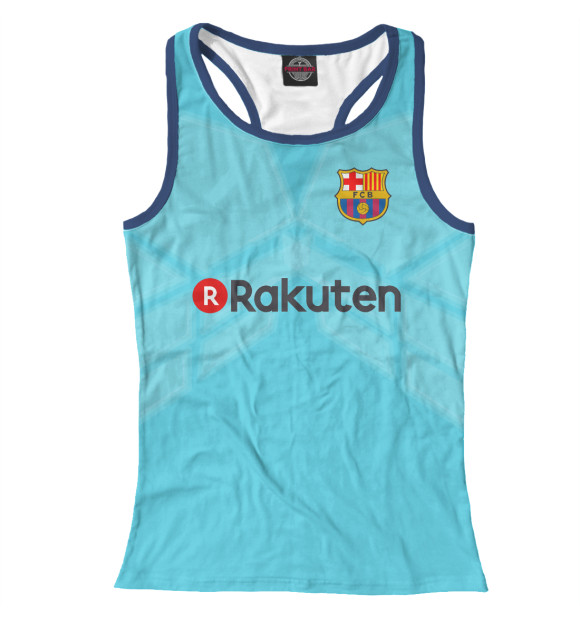 Женская майка-борцовка с изображением Барселона Форма Гостевая 17/18 цвета Белый