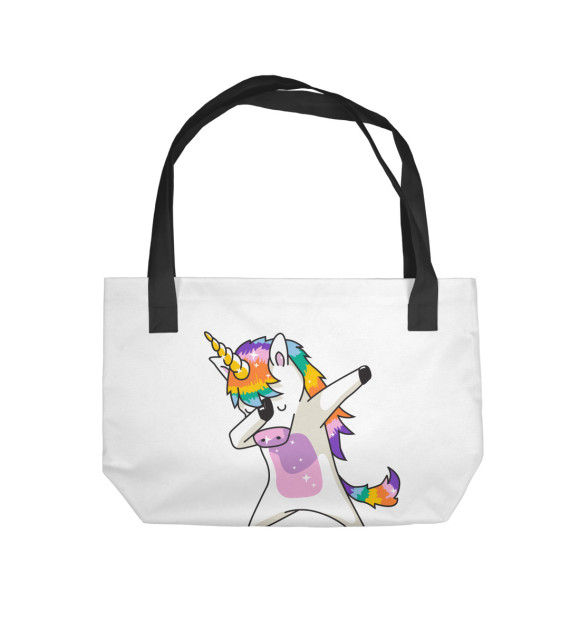 Пляжная сумка с изображением Dabbing Unicorn цвета 