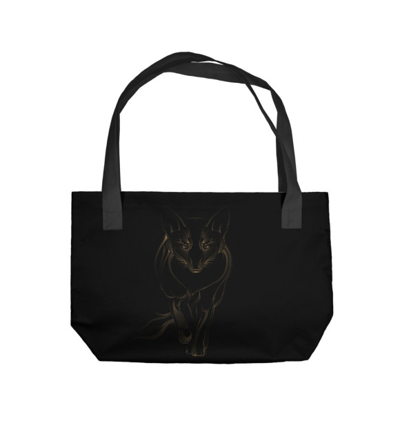 Пляжная сумка с изображением Golden fox цвета 