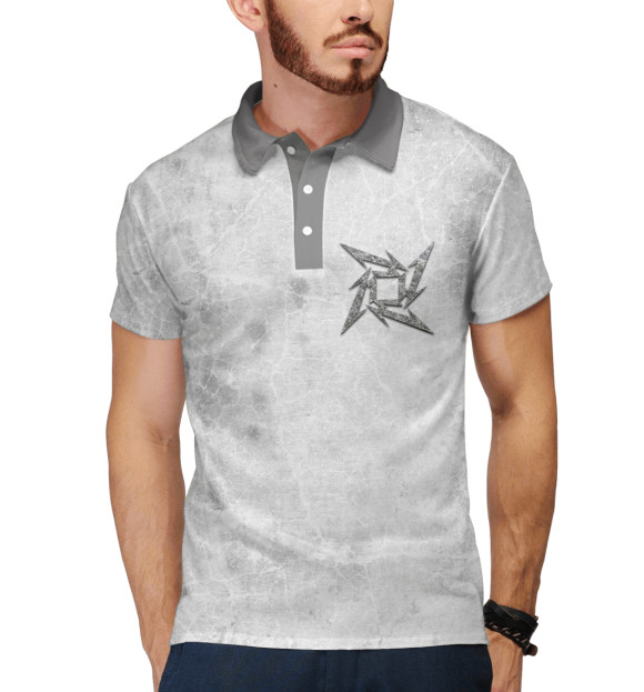 Мужское поло с притом Metallica цвета Белый Мужское поло с изображением Metallica цвета Белый