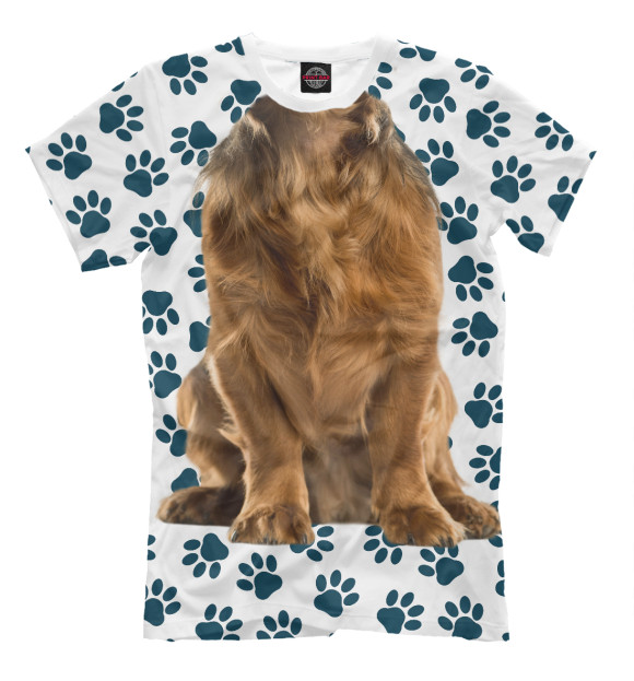 Мужская футболка с изображением Очень приятно, собака цвета Молочно-белый