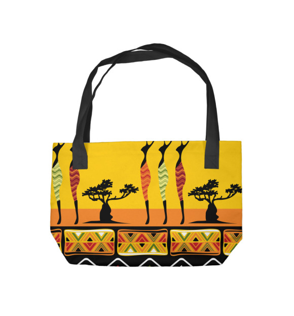 Пляжная сумка с притом Народы африки цвета  Пляжная сумка с изображением Народы африки цвета