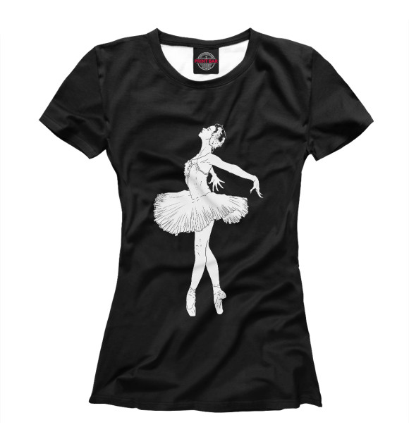Женская футболка с изображением Балерина цвета Белый