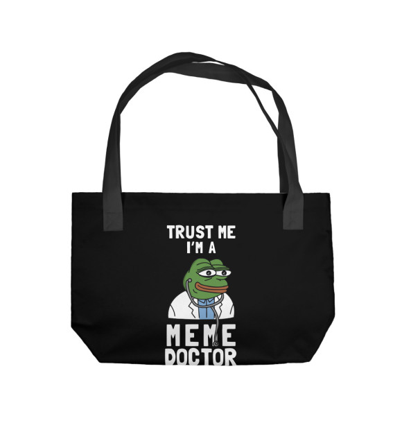Пляжная сумка с изображением Trust Me I'm A Meme Doctor цвета 
