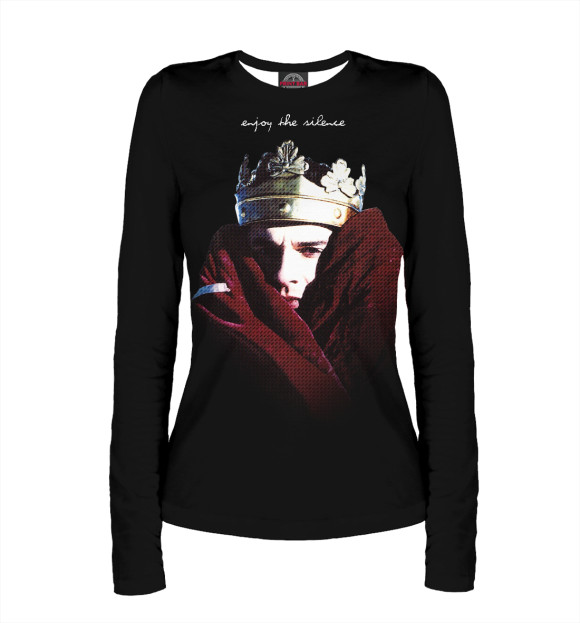 Женский лонгслив с изображением Enjoy the Silence цвета Белый