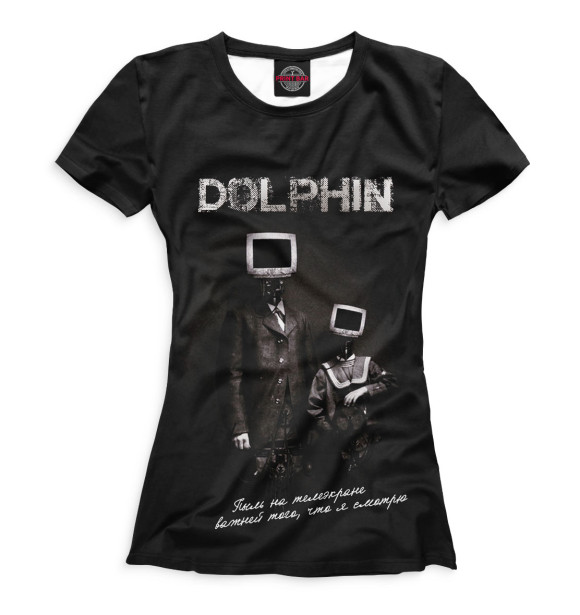 Женская футболка с изображением Дельфин цвета Белый
