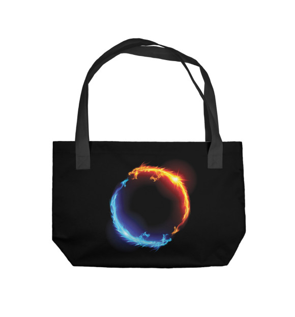 Пляжная сумка с изображением Огненные драконы цвета 