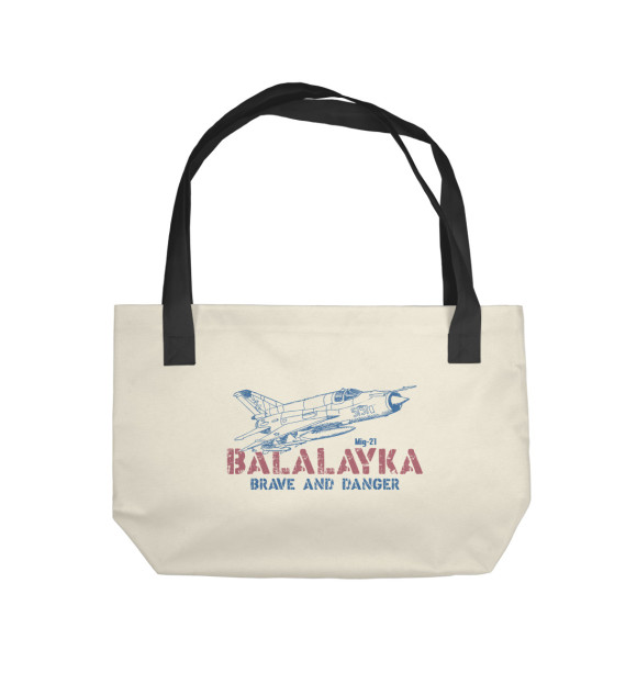 Пляжная сумка с изображением Миг-21 Балалайка цвета 