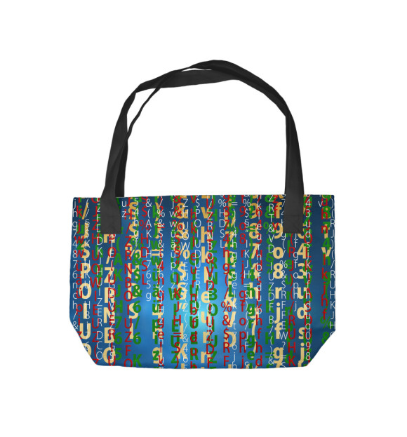 Пляжная сумка с изображением Двоичный код цвета 