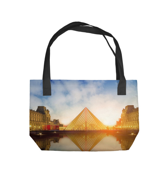 Пляжная сумка с изображением Лувр цвета 