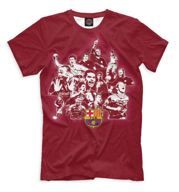 Футболка для мальчиков с изображением Barcelona цвета Темно-бордовый