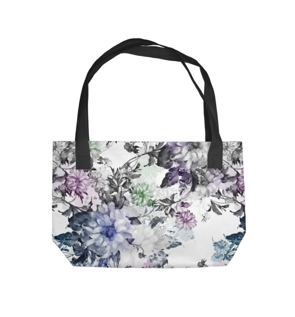 Пляжная сумка с изображением Садовые цветы цвета 