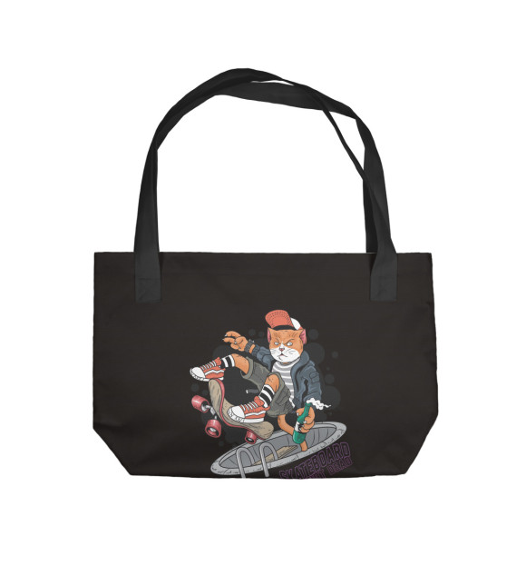 Пляжная сумка с изображением Котэ на скейте цвета 